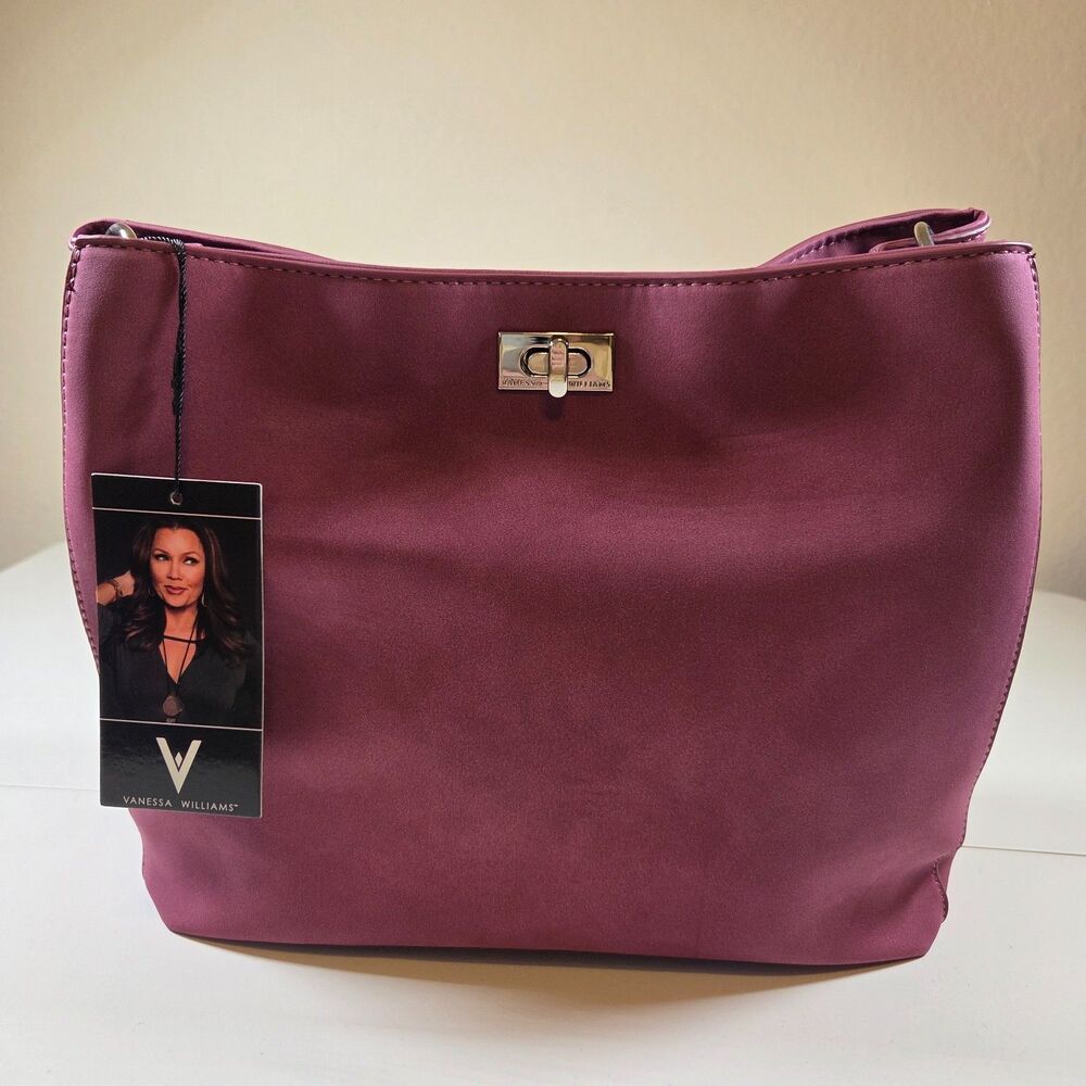 Vanessa Williams Posh Hobo Bag Merlot Burgundy NWT Sealed Strap Dust Bag